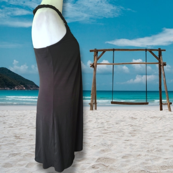 A. Byer Turquoise Embellished Braided Black Mini Dress Size Small - Picture 6 of 9